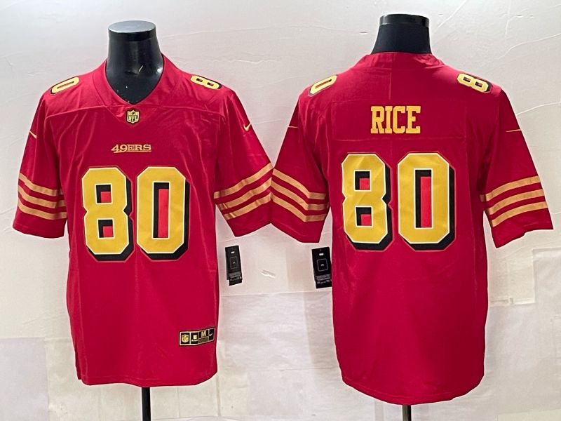 Men Nike San Francisco 49ers #80 Rice Red Limited NFL 2025 Jersey 0023